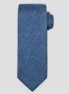Italian Murano Wool Linen Tie -  Portland Blue