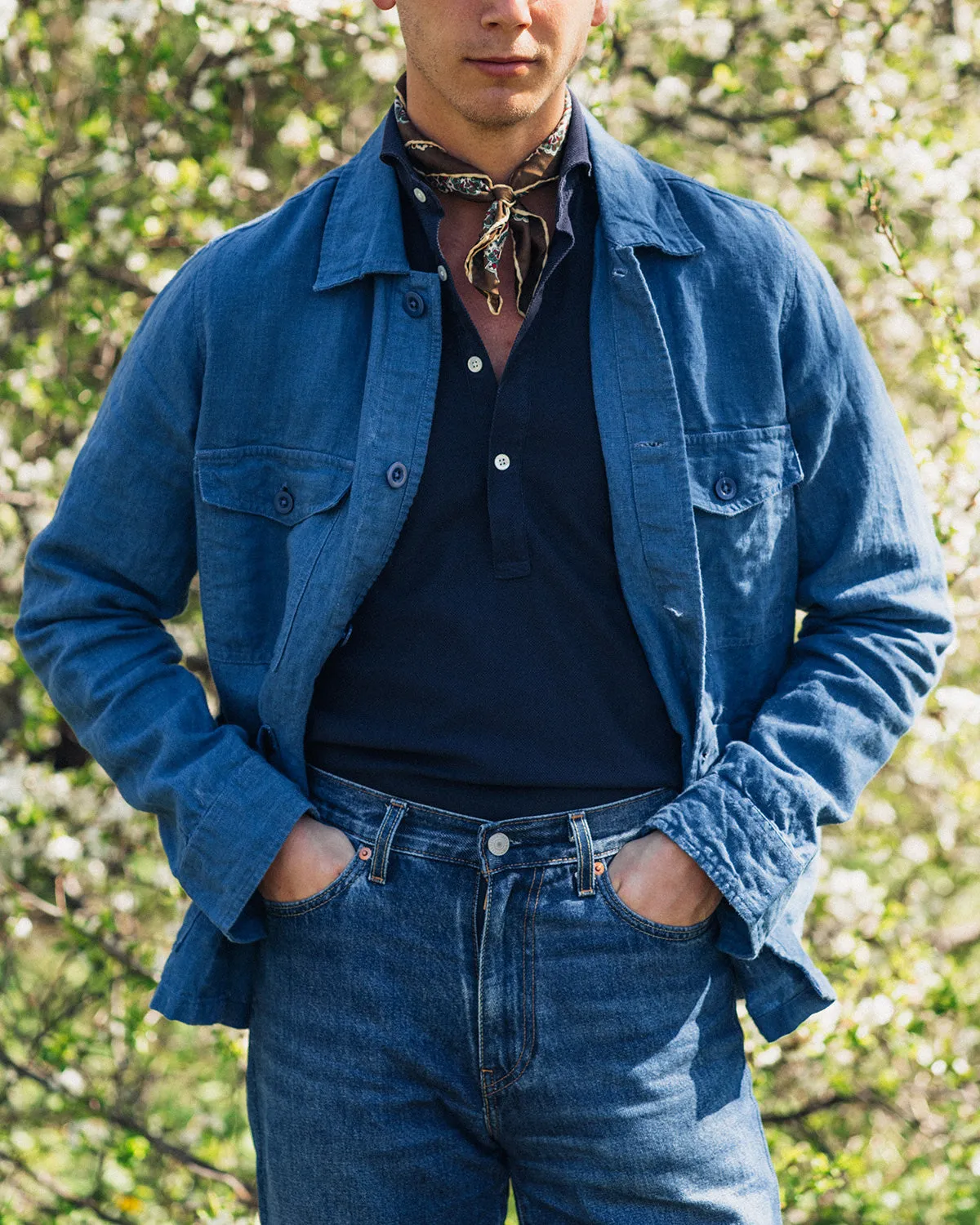 Jake Blue Linen Overshirt