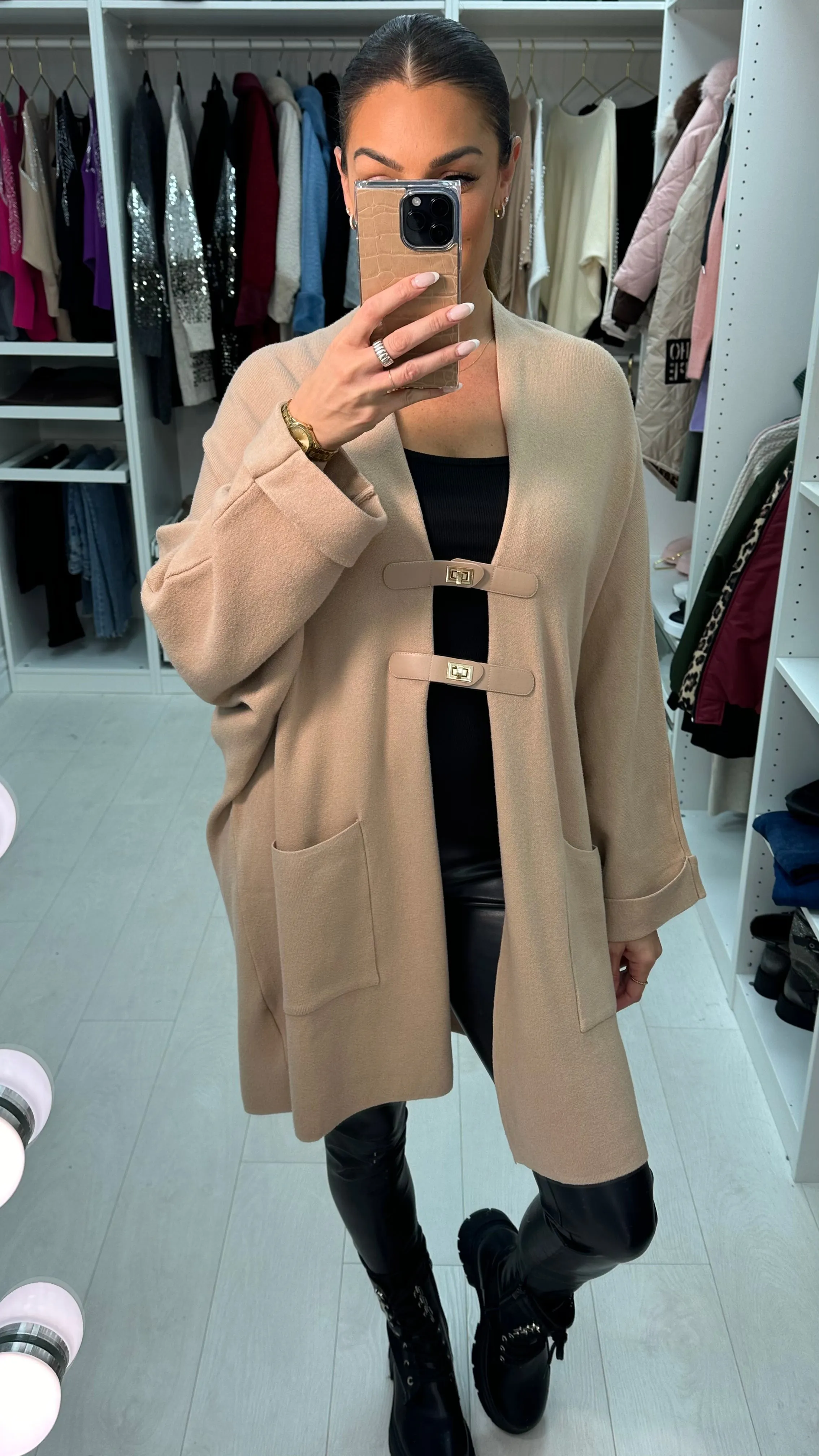Kaura Gold Buckle Detail Cardigan