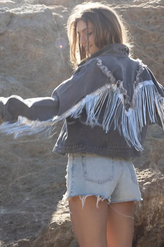 Kelsea Fringe Denim Jacket