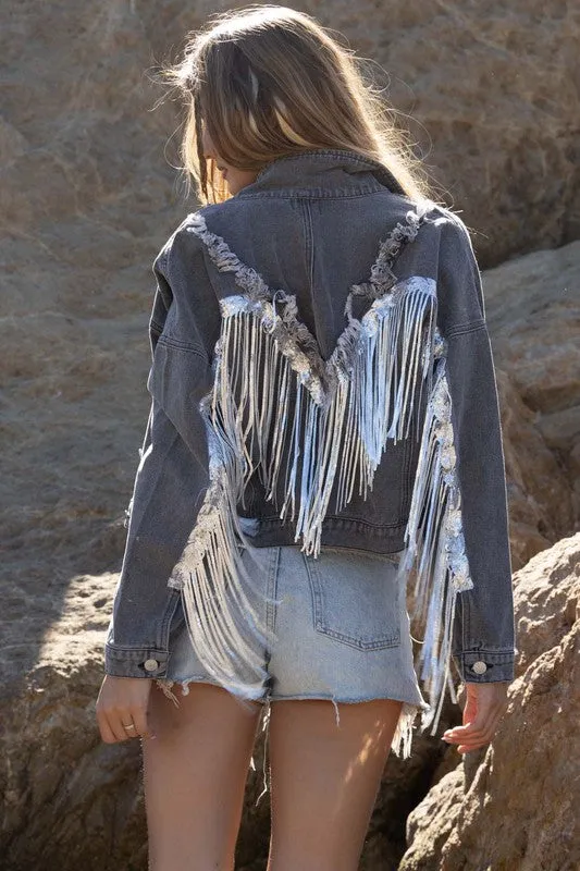 Kelsea Fringe Denim Jacket