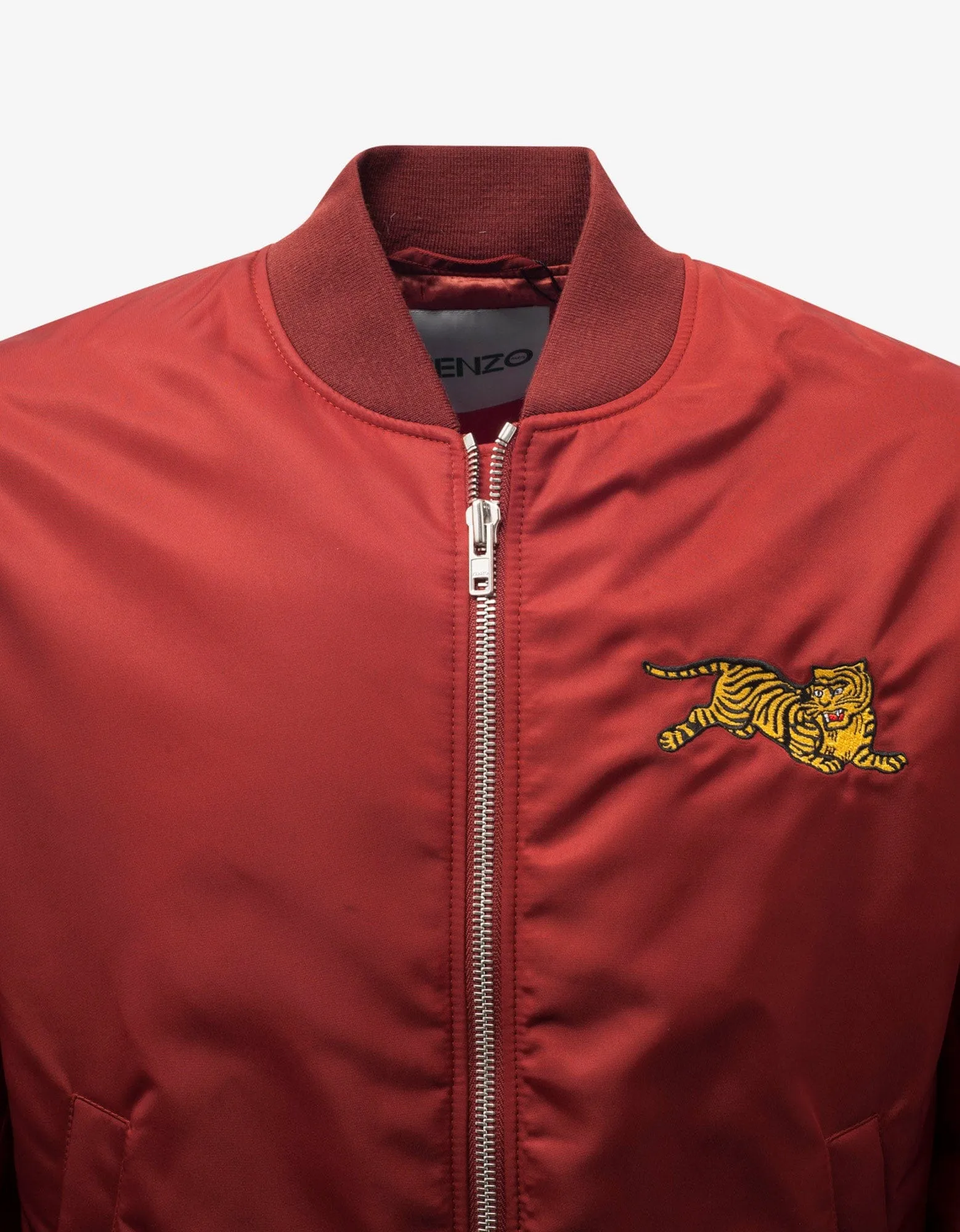 Kenzo Burgundy Jumping Tiger Bomber Jacket
