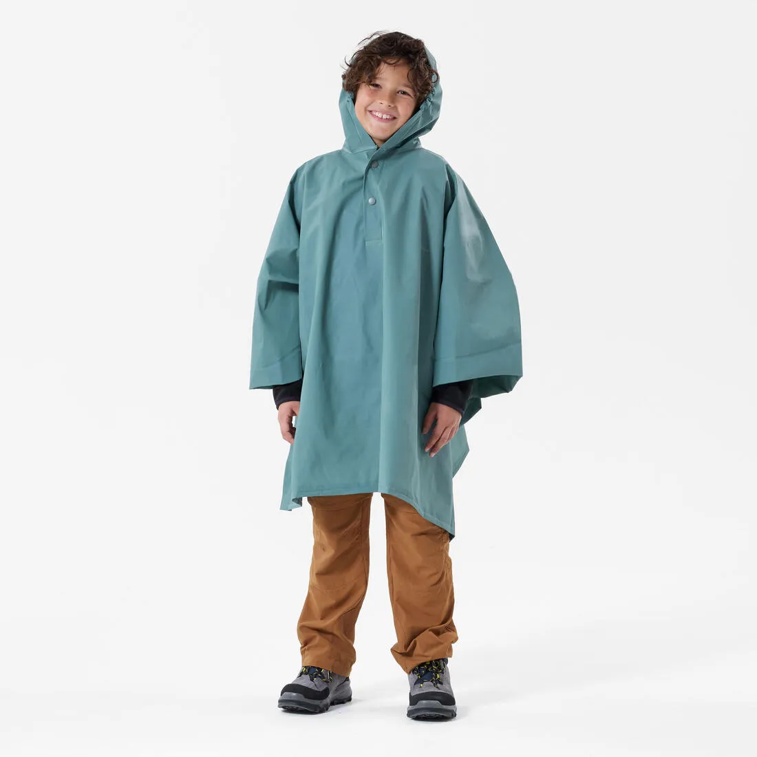 Kid's Hiking Rain Poncho 10L 126-156cm - Blue Green