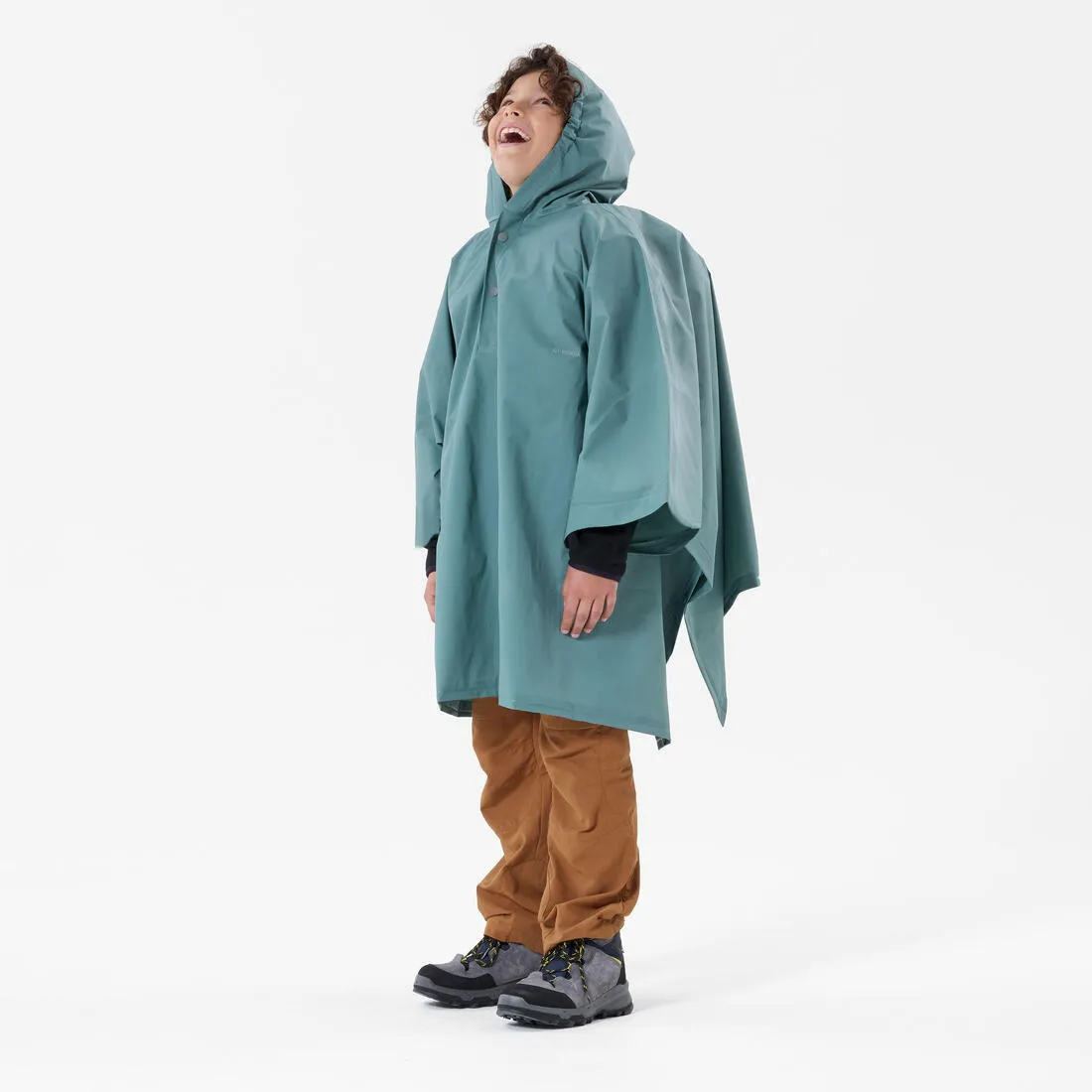 Kid's Hiking Rain Poncho 10L 126-156cm - Blue Green