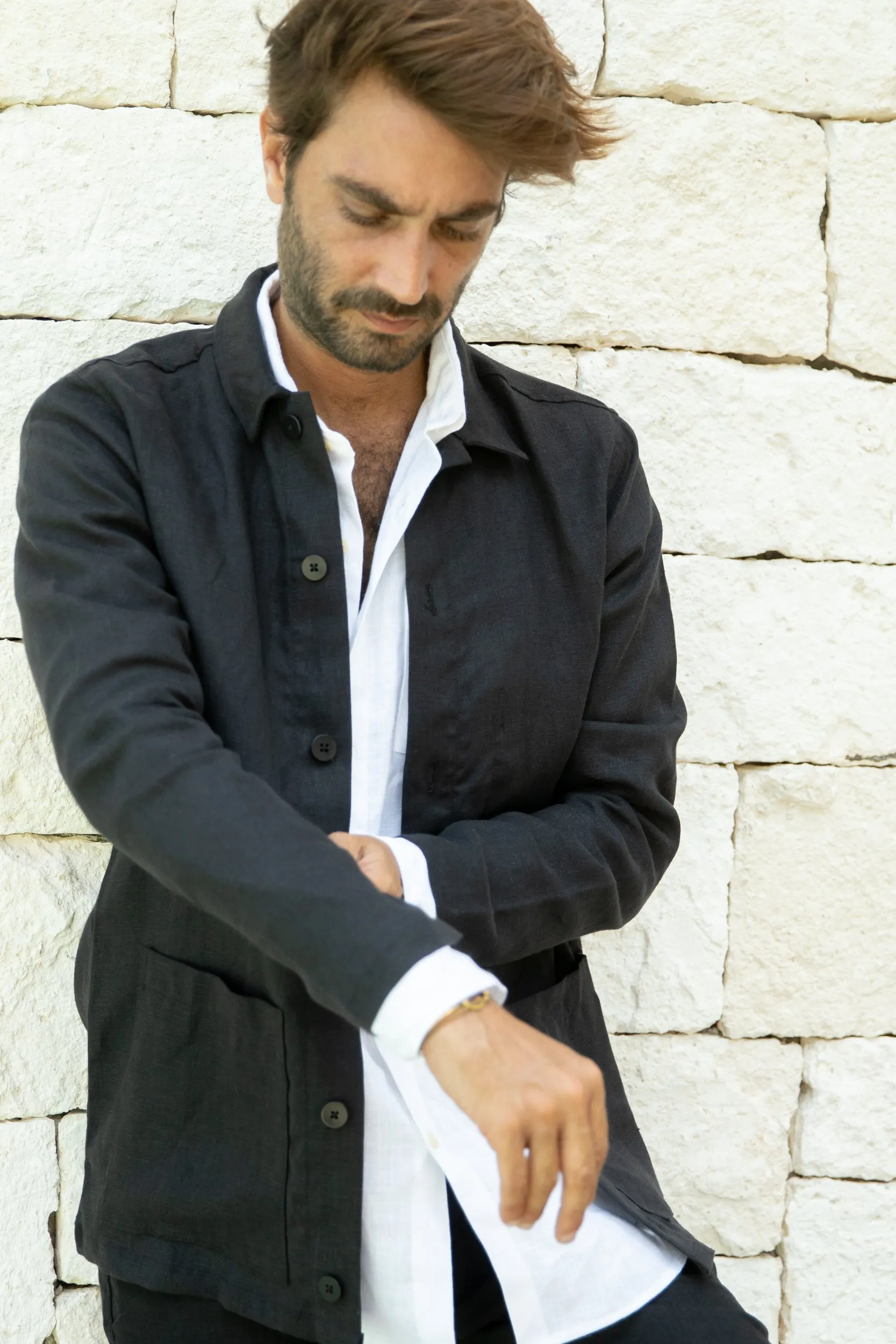 Kite Jacket Black Linen