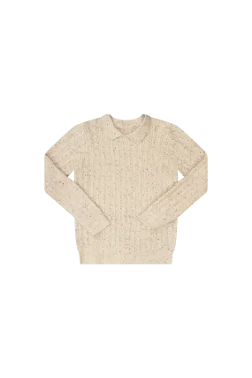 Klai Oatmeal Cable Polo Sweater