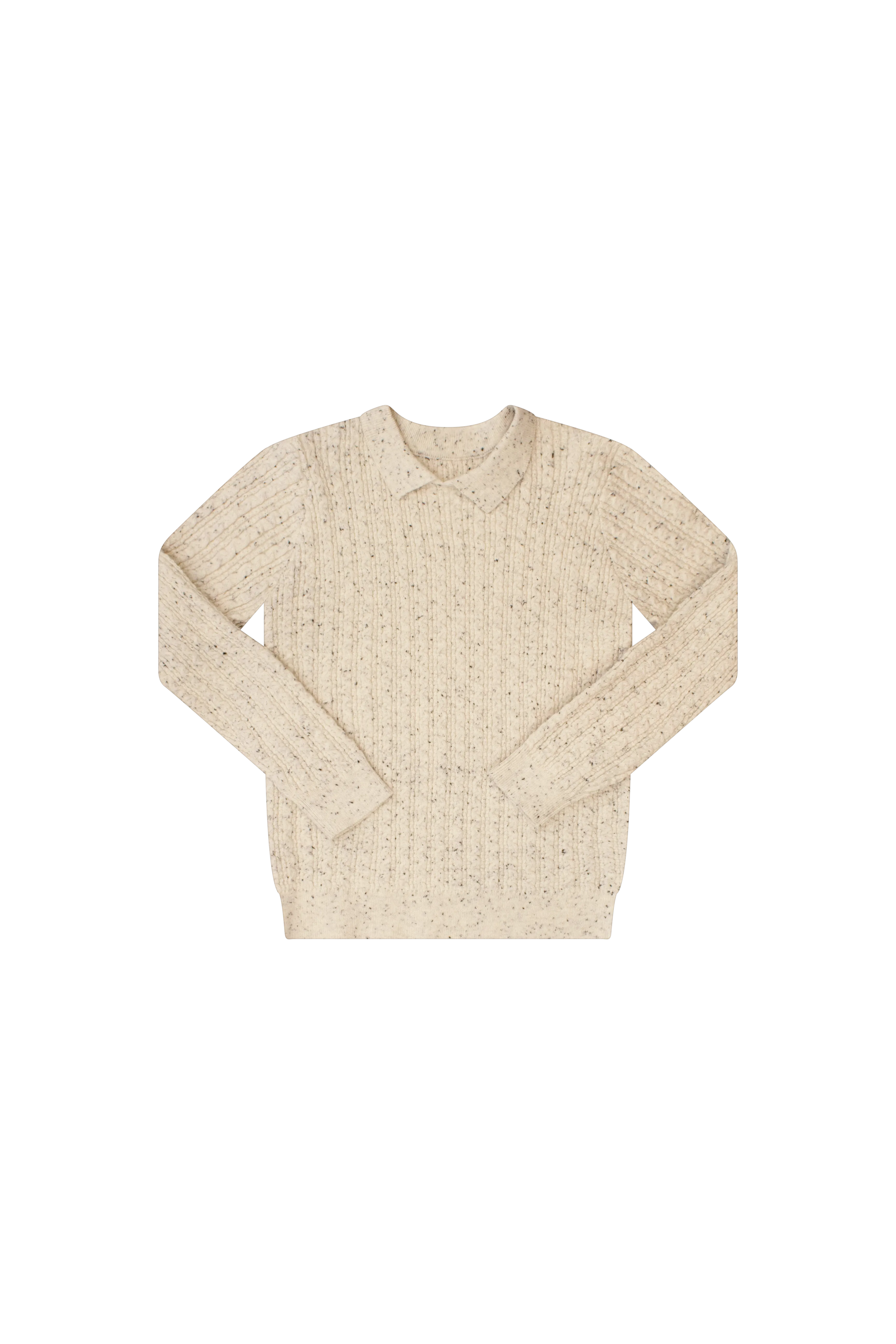 Klai Oatmeal Cable Polo Sweater