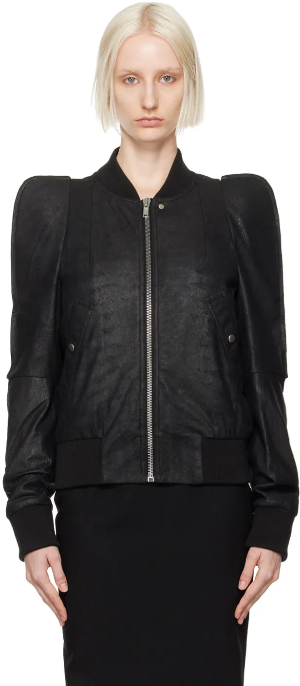 Leather Bomber Metro Black