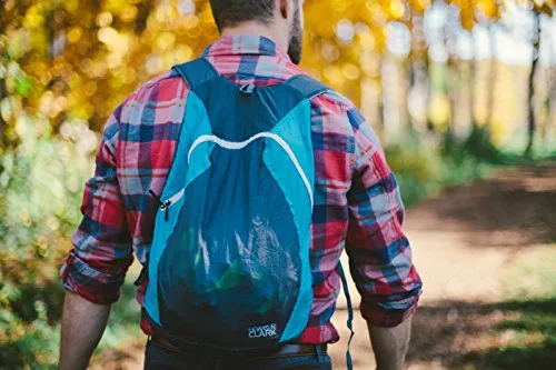 Lewis N Clark Electrolight Multipurpose Packable Lightweight Travel Backpack, Charcoal/Bright Blue,