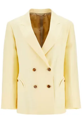 light yellow linen oversized blazer BZCHB01 CLA BUTTER