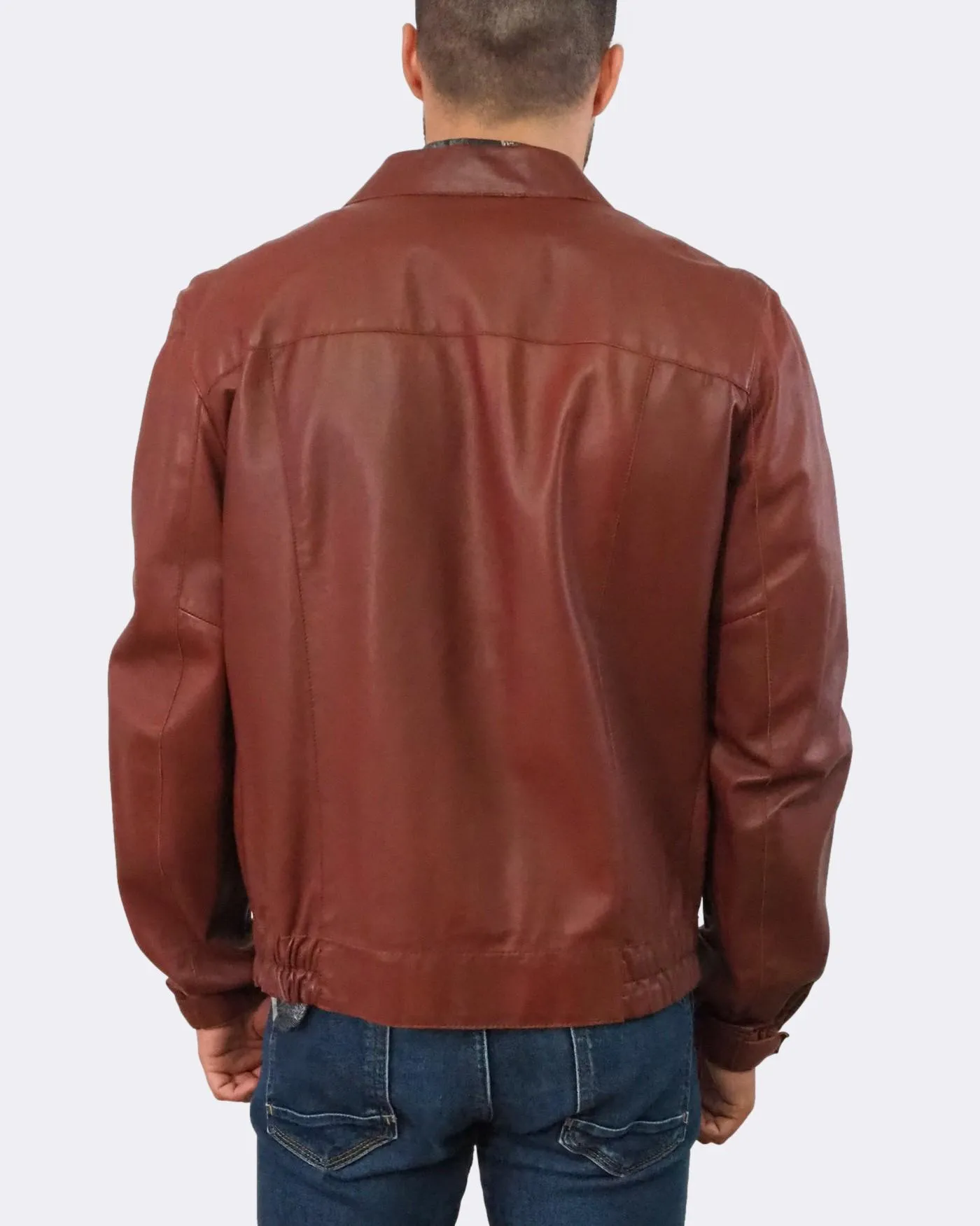 Lightweight Leather Bomber Jacket