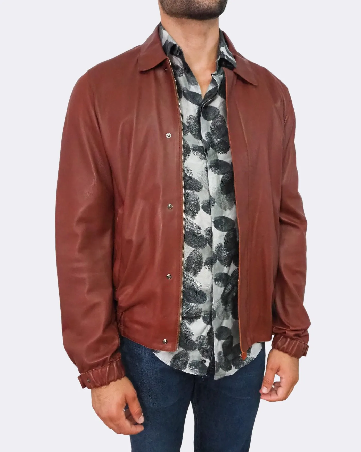 Lightweight Leather Bomber Jacket