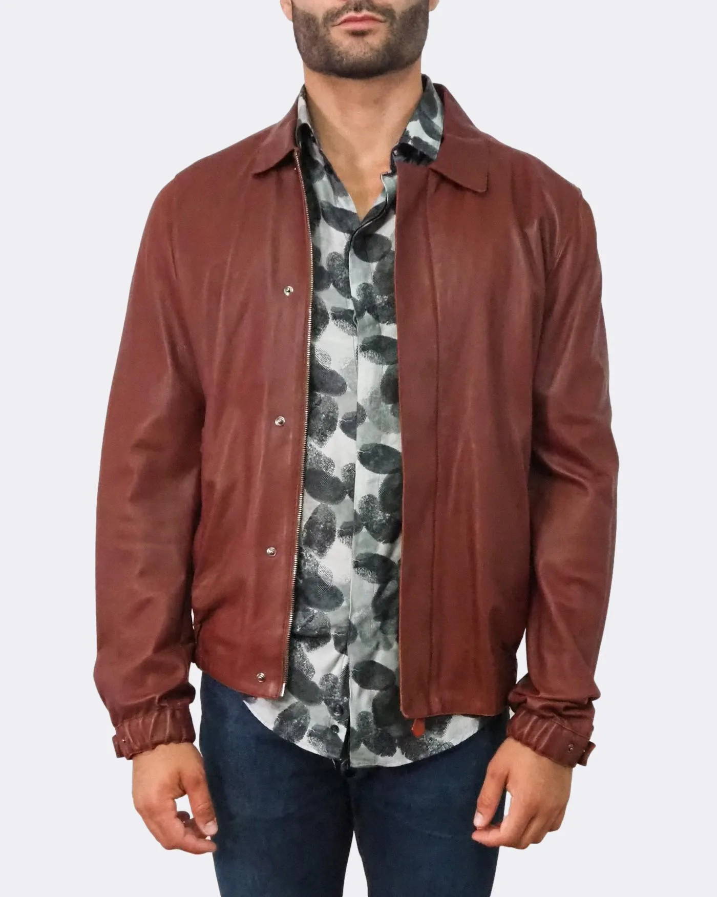 Lightweight Leather Bomber Jacket