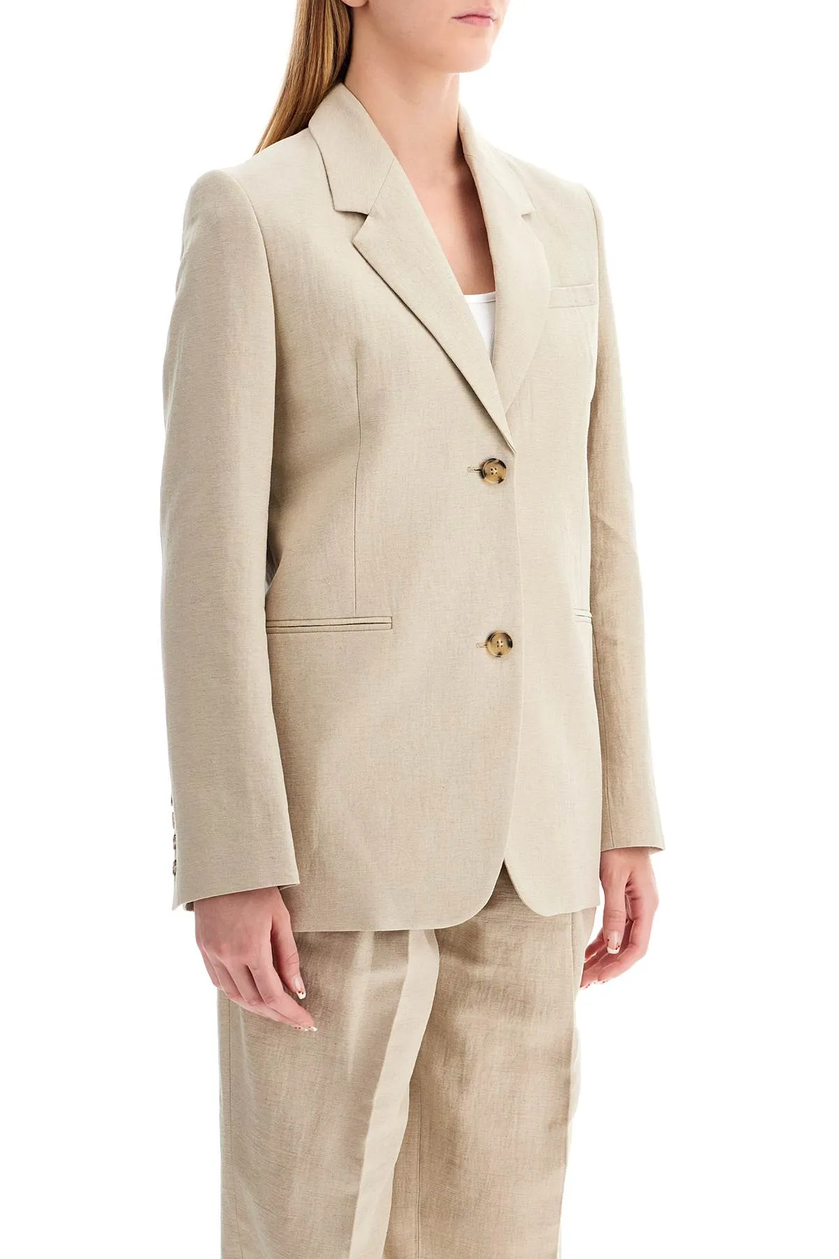linen blend blazer for 243 WRZ869 FB0196 SAND
