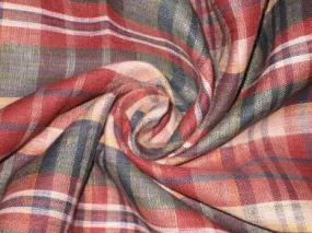 Linen Multi color plaids Fabric 44" wide