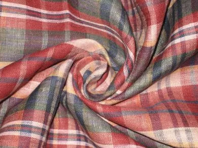 Linen Multi color plaids Fabric 44" wide