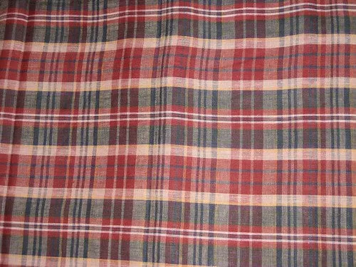 Linen Multi color plaids Fabric 44" wide