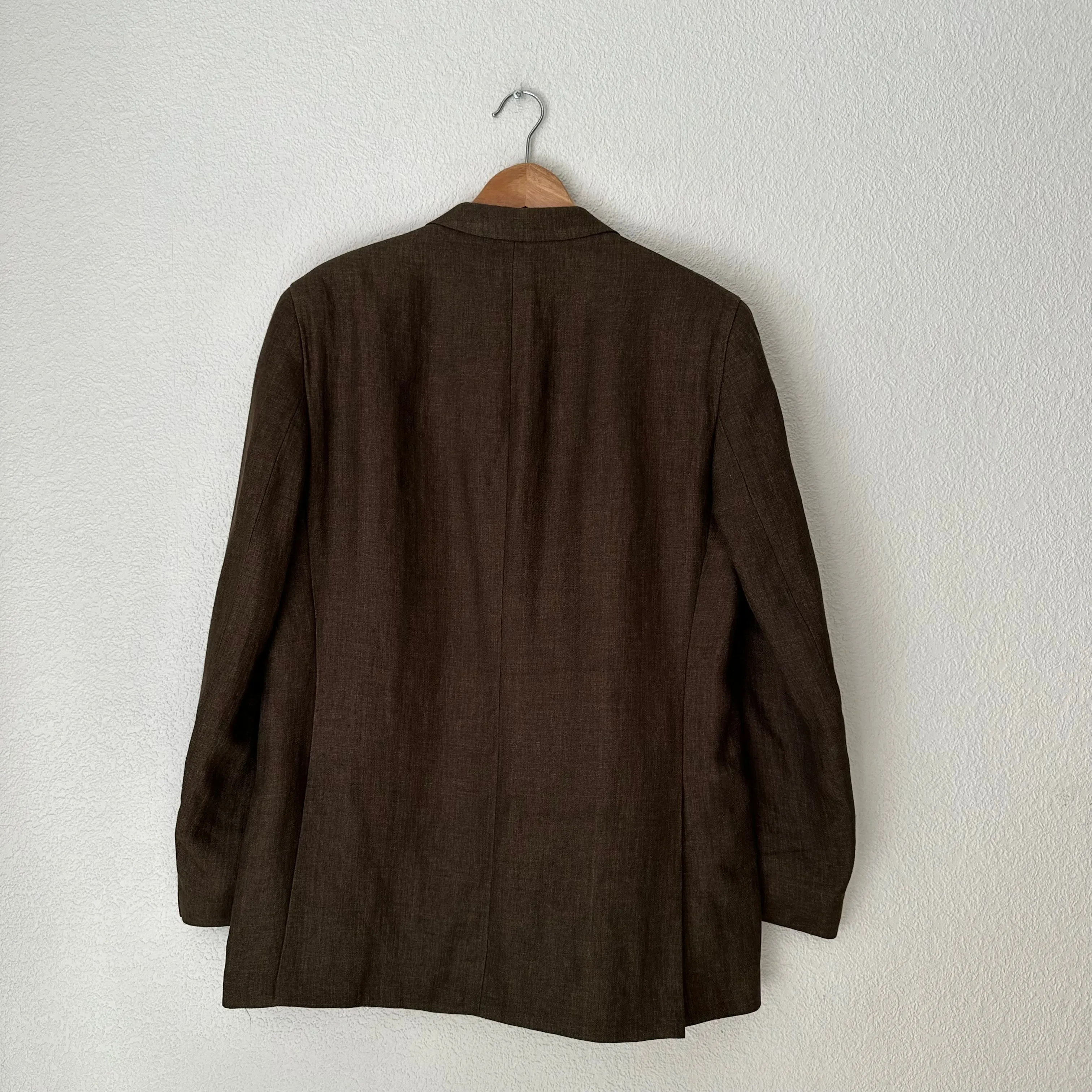 Linen Oversized Blazer - Brown, Menswear