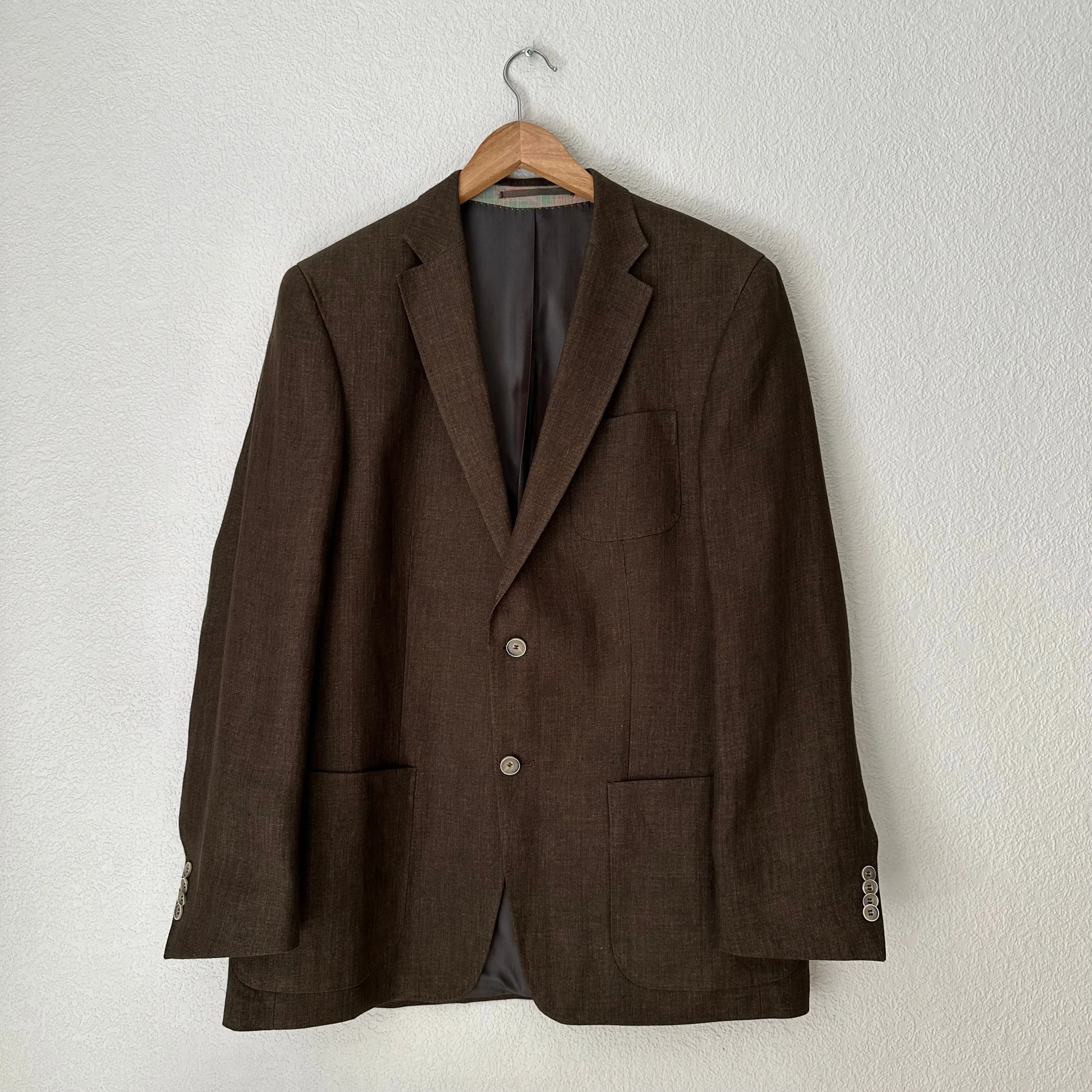 Linen Oversized Blazer - Brown, Menswear
