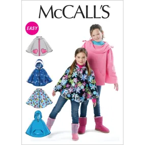 McCall's Pattern M6431 Children's / Girls' Ponchos