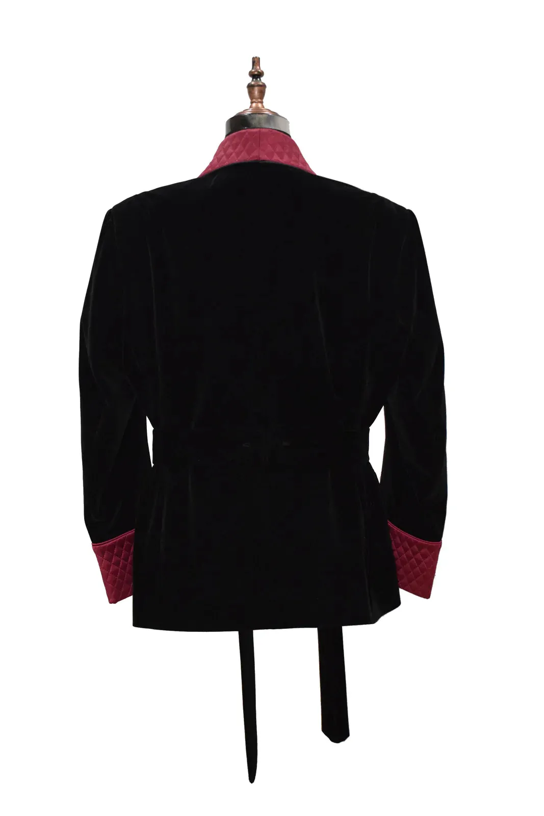 Men's Black Smoking Jackets Designer Luxury Quilted Coat