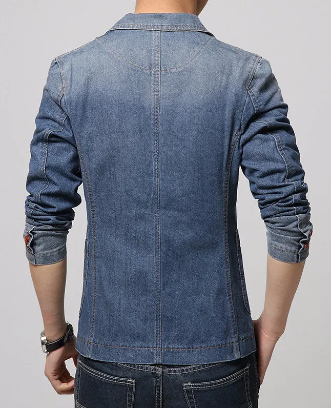 Men's Casual Fashion Denim Blazer