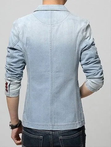 Men's Casual Fashion Denim Blazer