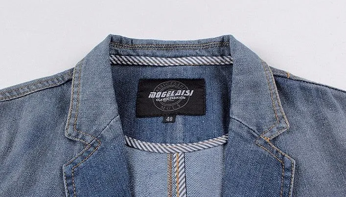 Men's Casual Fashion Denim Blazer