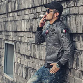 Men's Casual Leather Bomber