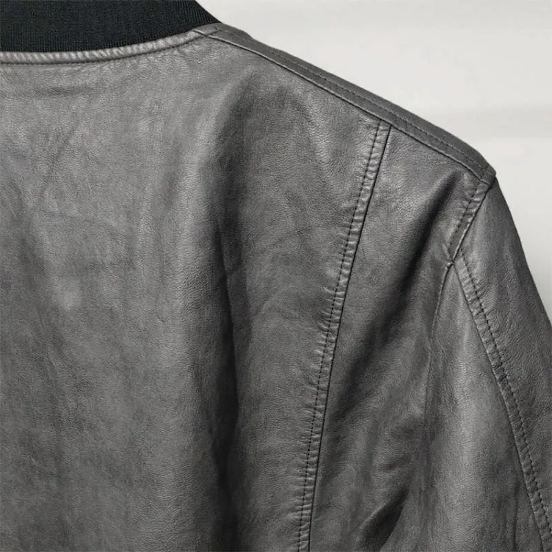 Men's Casual Leather Bomber