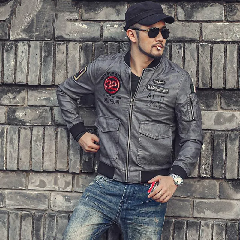Men's Casual Leather Bomber