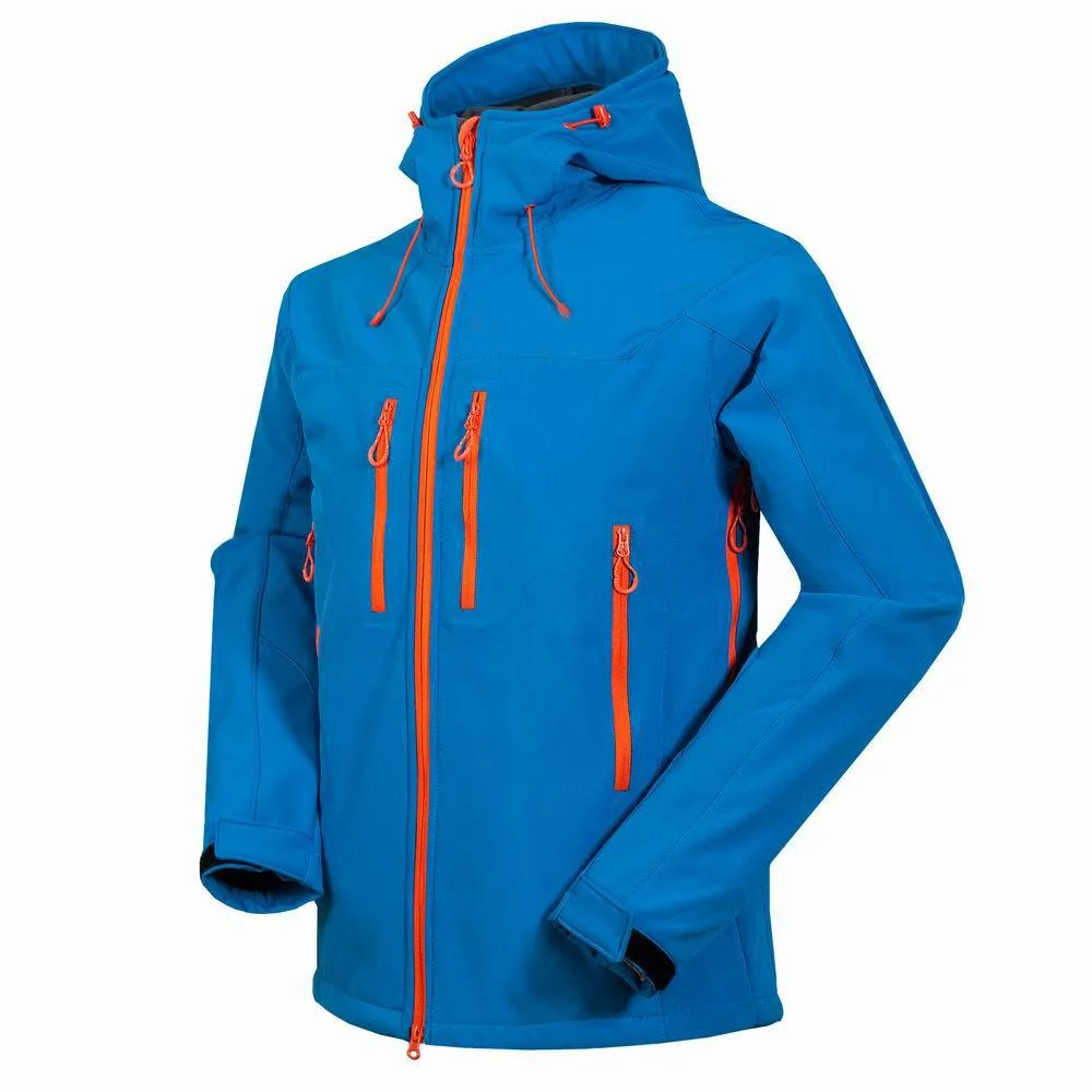Men's Soft shell jacket Outdoor windproof waterproof Hiking jacket thermal fleece Lined Softshell coat Mountaineering clothes