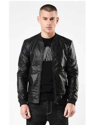Men's Spring/Autumn Windproof PU Leather Rider Jacket | Men's Bomber