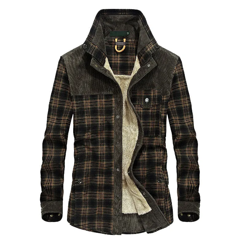 Men's Warm Jacket Fleece Thick Army  Coat Autumn Winter Jacket Men Slim Fit Clothing Mens Clothing