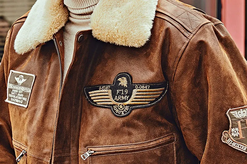 Men's Winter Genuine Leather Warm Bomber