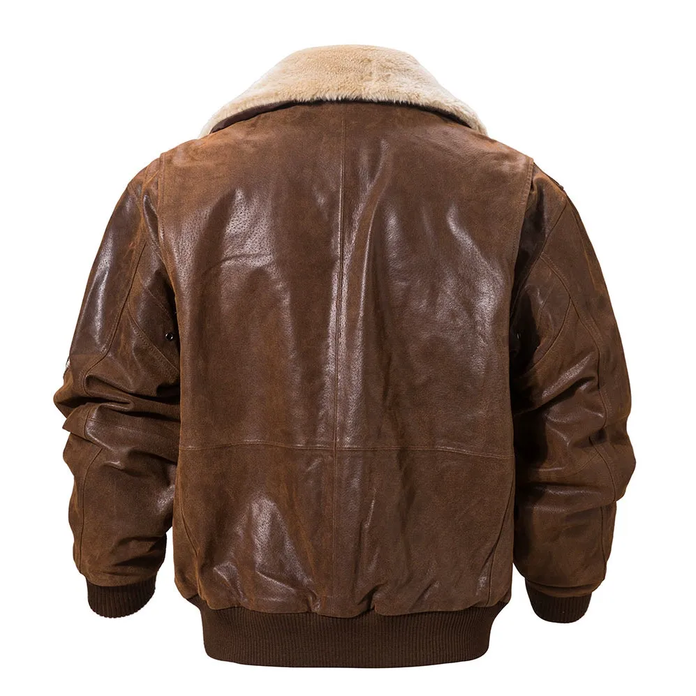 Men's Winter Genuine Leather Warm Bomber