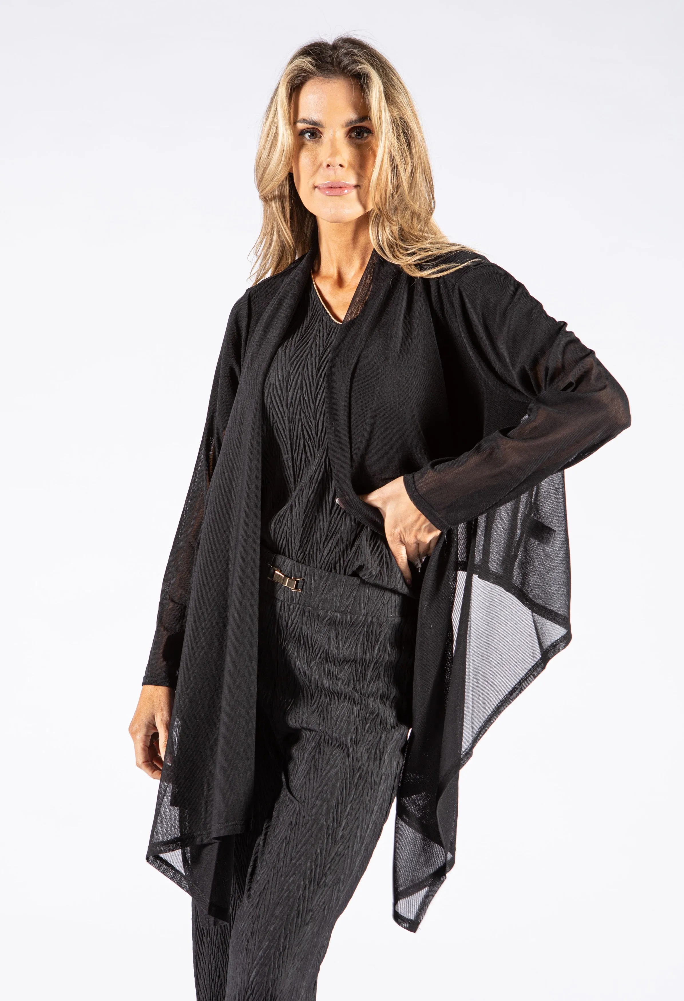 Mesh Longline Cardigan