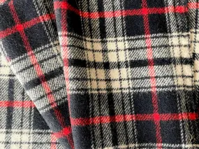 Mid-Weight Sophisticated Soot, Cherry & Ivory Wool Plaid
