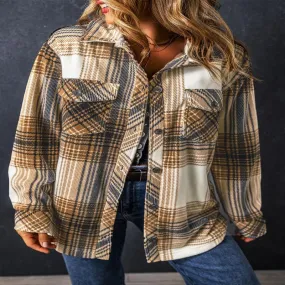 Multicolour Plaid Print Flap