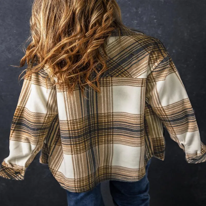 Multicolour Plaid Print Flap