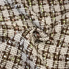 Noor Brown Check Wool Blend Tweed