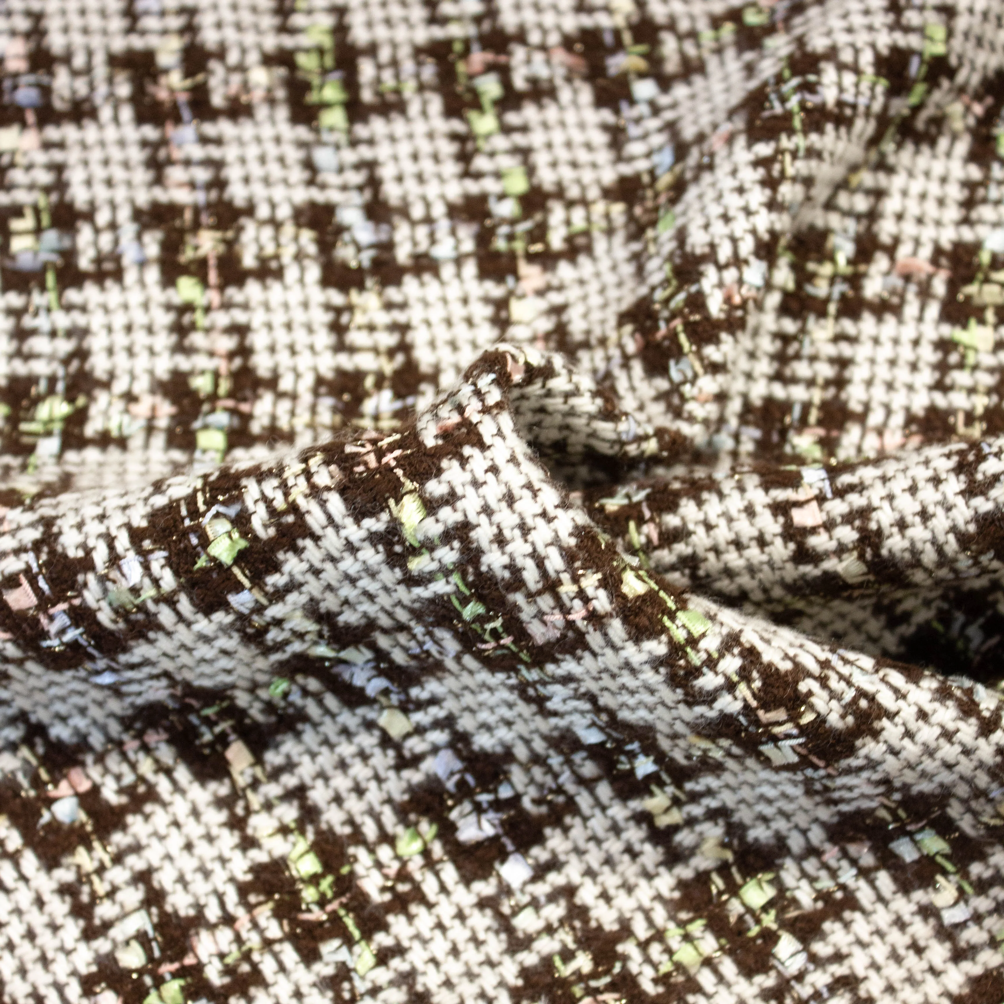 Noor Brown Check Wool Blend Tweed