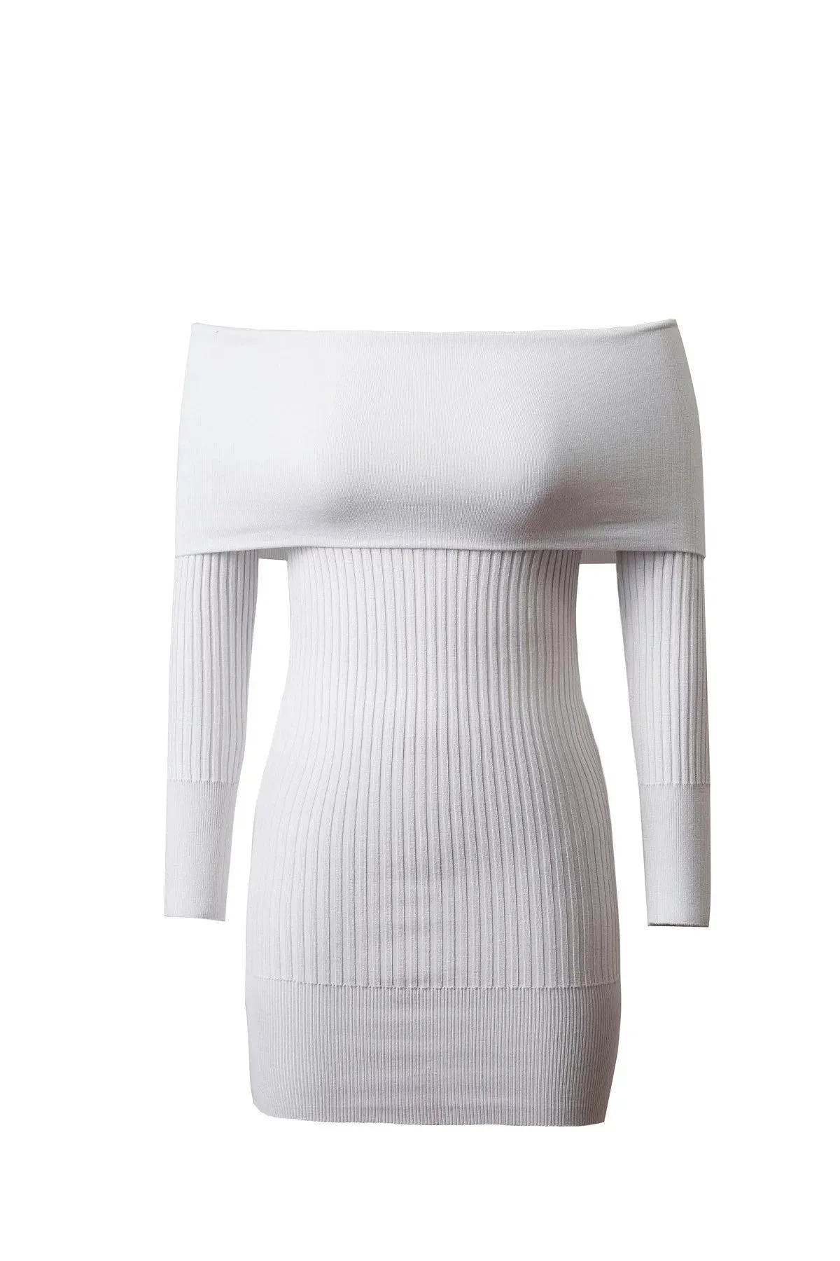 Off Shoulder Bodycon Knitting Long Sweater