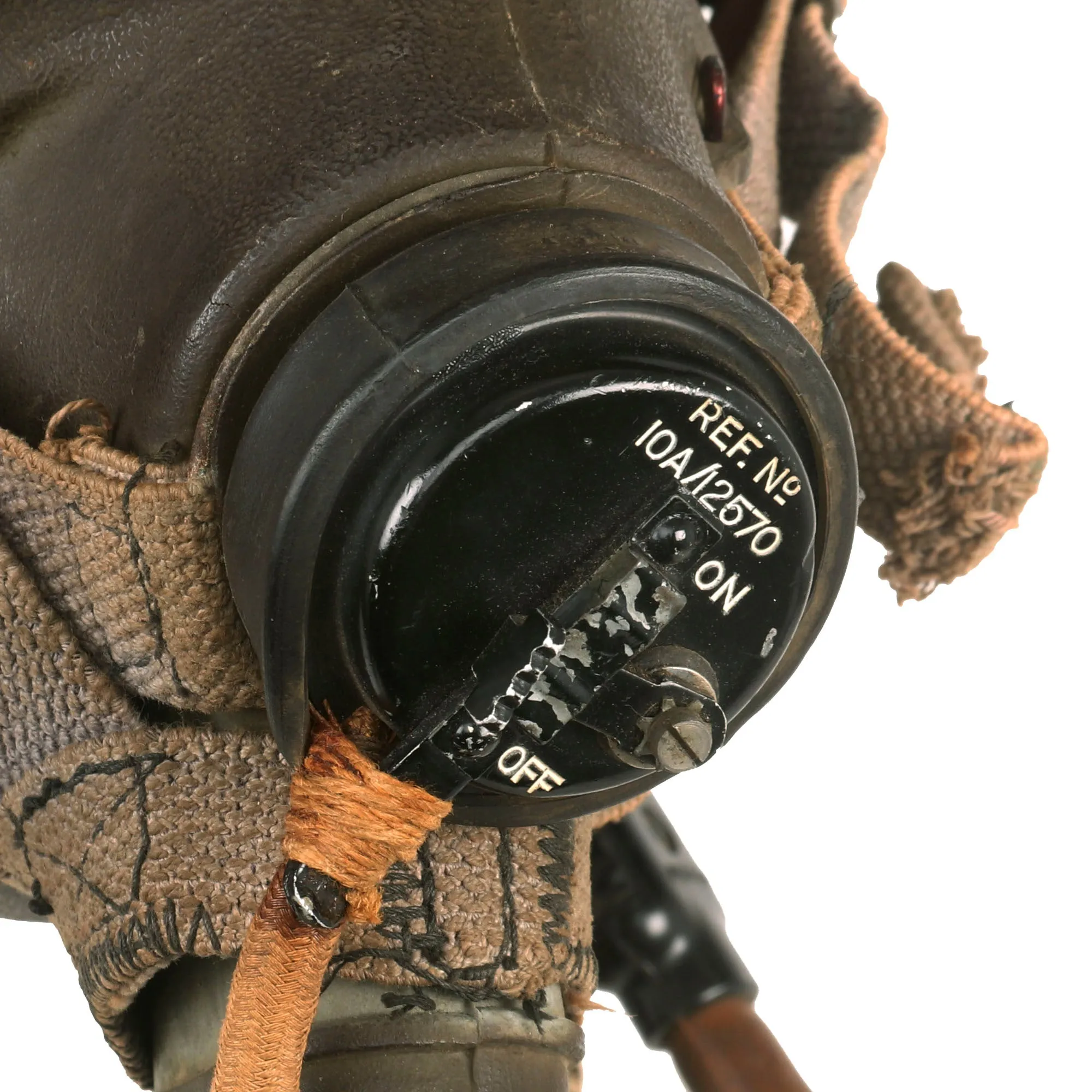 Original British WWII RAF Type C Leather Flying Helmet with Mk. III Goggles & Type E* Oxygen Mask Named to Member of RAF No. 300 Polish Bomber Squadron
