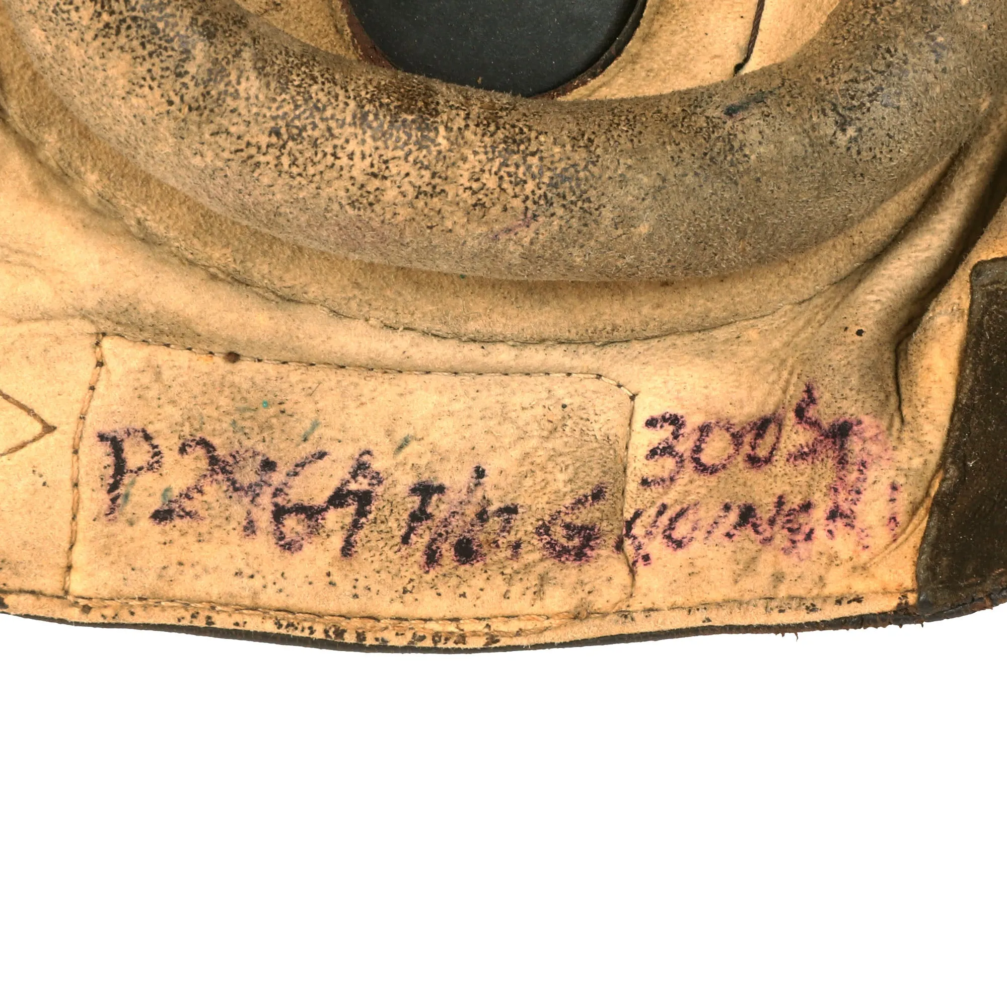 Original British WWII RAF Type C Leather Flying Helmet with Mk. III Goggles & Type E* Oxygen Mask Named to Member of RAF No. 300 Polish Bomber Squadron