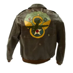 Original U.S. WWII 8th Air Force Named and Painted A-2 Flight Jacket