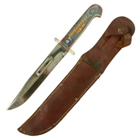 Original U.S. WWII US Marine Corps Pilot DFC Recipient Captain James H. Phillips Kabar Style Theater Made Fighting Knife With Scabbard - Marked “BOUGAINVILLE FEB ‘44”