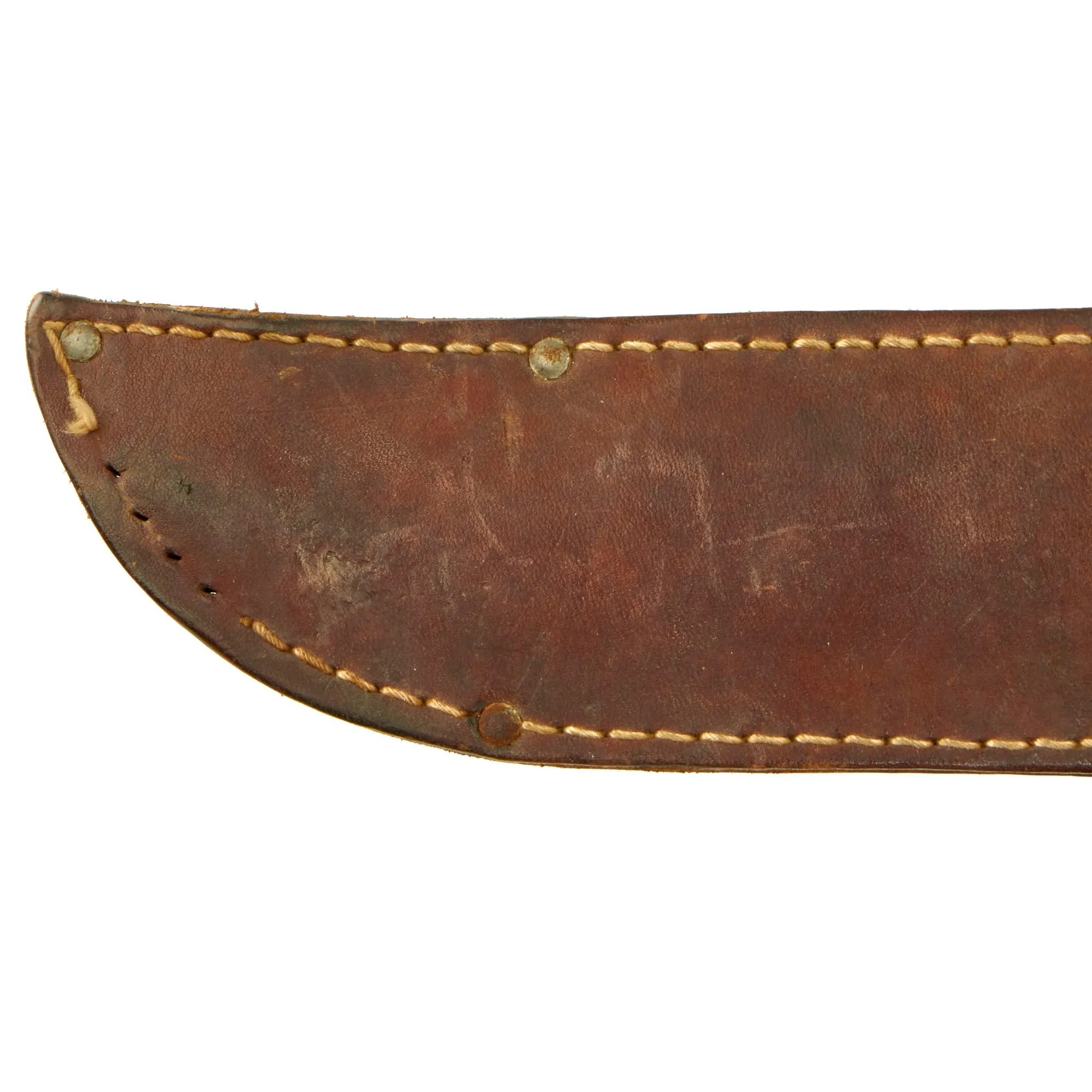 Original U.S. WWII US Marine Corps Pilot DFC Recipient Captain James H. Phillips Kabar Style Theater Made Fighting Knife With Scabbard - Marked “BOUGAINVILLE FEB ‘44”