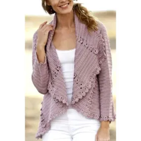 Pale purple crochet  cardigan long sleeves