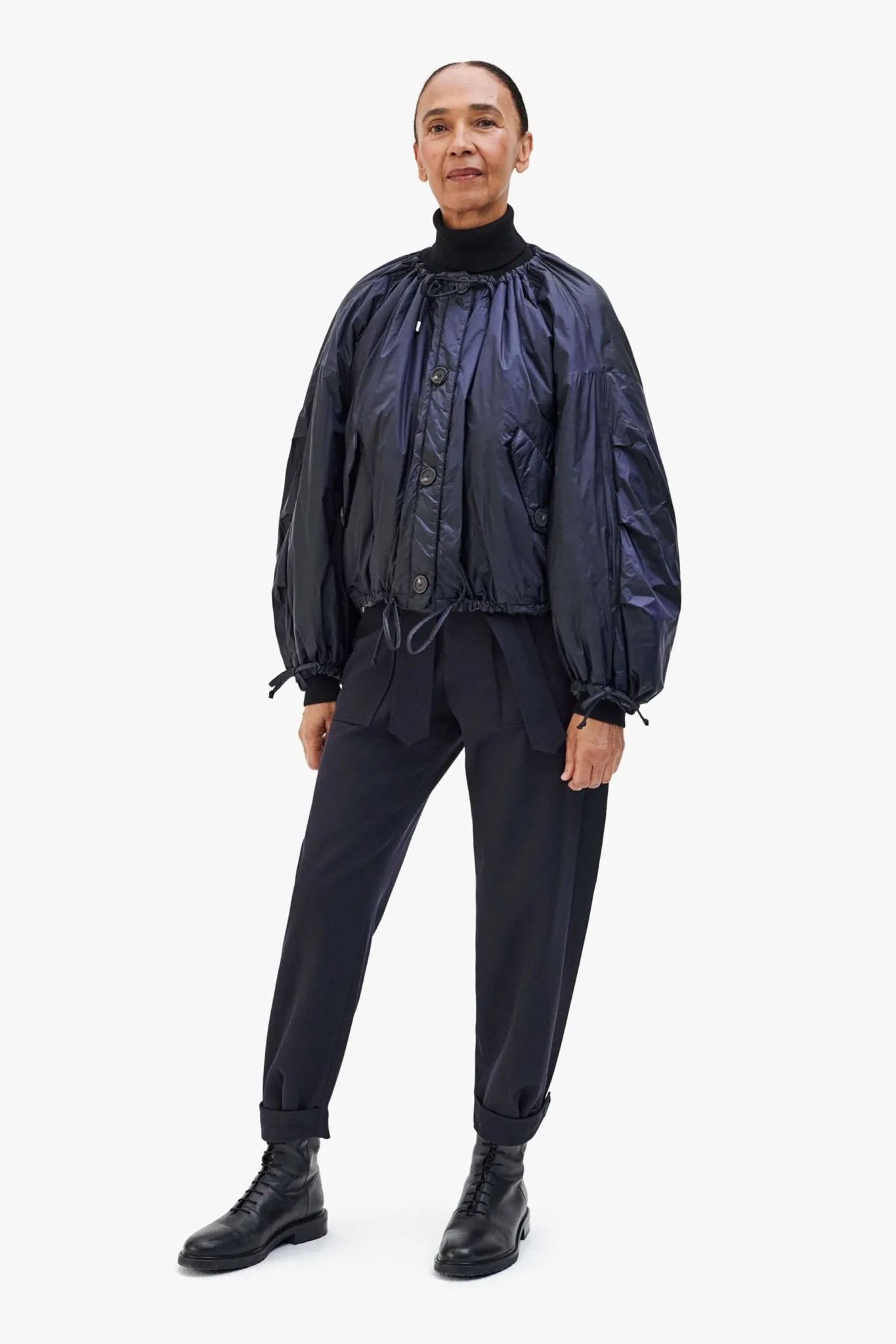Parachute Quilt Bomber - Midnight / Dark Olive